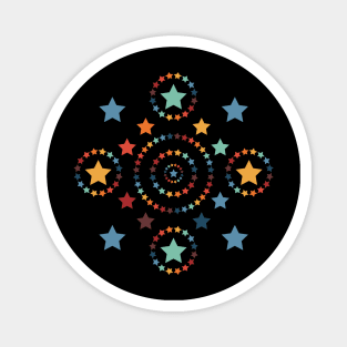 Rainbow Stars on Black Magnet